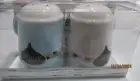 SALT AND PEPPER SHAKERS. SUGAR AND COCOA