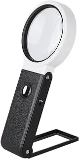 LED Magnifier ABS Handheld Lighted Loupe Foldable Magnifying Glass HD Lens for Education Appliance Repair Electronics Treatment (TH-7018B)