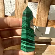1pc Natural malachite obelisk quartz geode cluster tower point healing 76mm