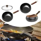 Nonstick Wok Induction Cooker Flat Bottom Wok for Home Camping Restaurant