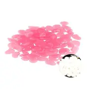 Catzon 100Pcs Glow in The Dark Pebbles Stones Rocks for Fish Tank Aquarium Garden Walkway Decor-Pink