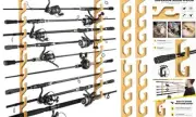 WH5 Horizontal Fishing Rod/Pole Holders 2pack(store 10 fishing rods or combos)