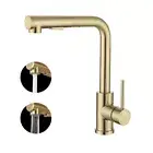 Decaura Brushed Gold Kitchen Mixer Tap Pull out 360° Swivel Sprayer Sink Faucet