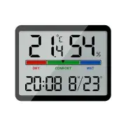 Wall Clock Digital Electronic Alarm LCD Large Screen Displays Thermometer Batter