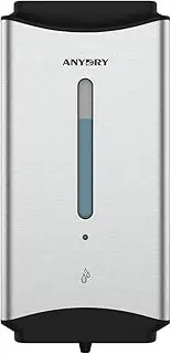 Anydry AD1206 Commercial Wall Mounted Liquid Soap Dispenser Stainless Steel Finish 1100 ml Large Capacity (Brushed)