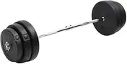 Curl Barbell with Plates Set 90kg, Free Weights, Weight Lifting Bar, Barbell for Hip Thrusts/Squats/Lunges for Gym and Home