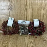 Holiday Berry Garlands Primitive Pip Berry Garland 5ft Set Of 2 & Mini Pine Come