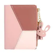 2Pcs Tassels PU Leather Multi-Slots Short Money Bag Slim Card Holder Purse Wallet for Women with Heart-Shaped Metal Tassels Pendant Gift Bifold Clutch