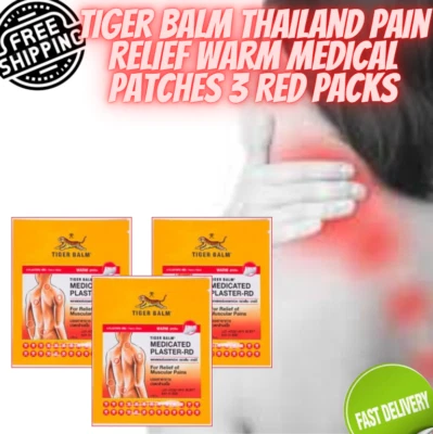 Tiger Balm Plaster-RD (Warm) Plasters Patches 3 pk - 6pcs 10cm x 14cm