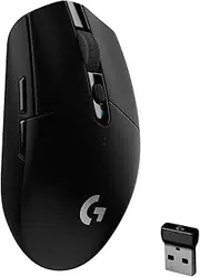 Logitech G305 LIGHTSPEED Wireless Gaming Mouse, HERO Sensor, 12,000 DPI, Lightweight, 6 Programmable Buttons, 250h Battery, On-Board Memory, Compatible with PC, Mac - Black