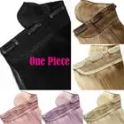 Thick One Piece Clip In 100% Remy Human Hair Extensions Black Brown Add Volume