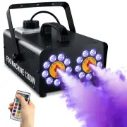 1200W Dual Spray Horizontal Fog Machine 18 RGB LED Stage DJ Light Smoke Machine