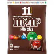 M&M’s 11 Pack Fun Size Milk Chocolate Share Pack 148g
