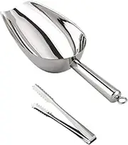 Zerodeko Ice Block Scoop Tongs Strong Stainless Steel Easy to Use for Restaurant Home