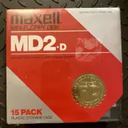 SEALED Maxell Mini Floppy Disks MD2-D 15 Pack ~ w/ Plastic Storage Case ~ NEW!