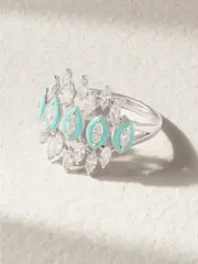 [Kamyen] Kamyen - 18-karat White Gold, Diamond And Enamel Ring - Blue - 7 7 Blue