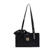 Fashion Exquisite Shopping Bag Elegant Women Pu Leather Top-handle Bag Bowknot Stone Pattern Shoulder Clutch Totes