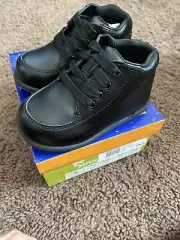 Smart Step Toddler Boy Girl Unisex Sneakers Shoes BLACK LEATHER Casual 5 M NEW