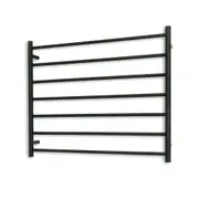 Radiant Matte Black 900 x 750mm Round Heated Towel Rail (Right Wiring) BRTR08RIGHT