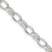 16 Inch Sterling Silver 8mm Fancy Rolo Chain