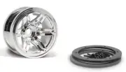 NEW Axial AX8092 2.2 Rockster Beadlocks Wheel Chrome 2 Wraith,AX10 FREE US SHIP