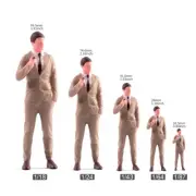 Resin 1/18 1/24 1/43 1/64 1/87 Painted Khaki Man Smoking Cigar Figure Mini Toys