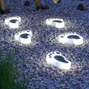 2Pcs Bear Paw Decorative Solar Outdoor Lights Wall Lights for Garden Lawn Yard