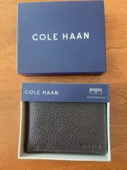Cole Haan Slim Billfold Leather Wallet Dark Brown New With Tag - Gift $78