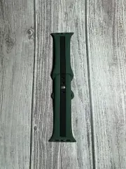 Green & Black Silicone Apple Watch Band (Size: 42mm, 44mm, 45mm)