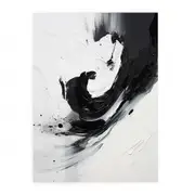 Black And Grey Abstract Painting Canvas Print