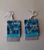Kaleidoscope Snowflake earrings duct duck tape lightweight handmade