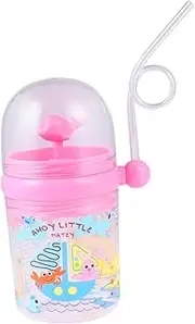 ABOOFAN Food Grade Straw Cup Portable Water Glass for Boy Girl Boy Girl and Cute Pink Design for Go Hydration