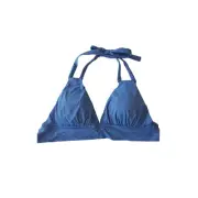 Tommy Bahama Pearl Solids Loop Strap Banded Halter Top, Blue Monday, Small
