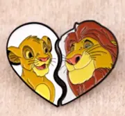 Lion King Broken Heart Pair of enamel pins - Simba & Mufasa - Free AU Post