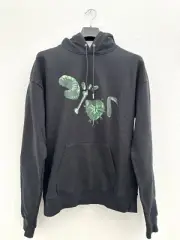 NEW AUTH CHRISTIAN DIOR BLACK CACTUS JACK OVERSIZED COTTON HOODED SWEATSHIRT S