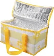 Outdoor Insulated Picnic Bag Durable Zipper Seal Food Container Pouch Capacity Basket for Camping Travel and Lunch Storage Sunflower Design