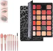 24 Colors Leopard Long Lasting Glamorous Eyeshadow Palette, High Pigmented Nudes Creamy Smokey Pallet Set, Leopard Eyeshadow Palette, High Pigmented Eyeshadow Palette, Glossy Eyeshadow (01#)