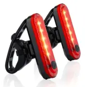 Bike Tail Light Rechargeable 2 Pack, Rear Red Bike Light for Night Riding, Ba...