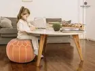 Leather Classic Moroccan Boho Pouffe Footstool 24'' New Unstuffed Handmade