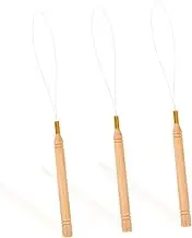 HOODANCOS Sturdy Wooden Handle Needle Threader Tool 3 Pack for DIY Bead Crafts Jewelry Making and Embroidery Projects