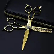 Professional Hair Cutting Shears, Professional Japan 440c 6inch Cross gem Scissor d Cutting Barber Haircut thinning Shears Hairdresser Scissors