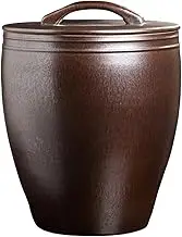 Thickened Rice Jar, Ceramic Material, Easy To Clean, Sealed Storage Jar With Lid,15-25kg/529oz-881oz Large Capacity, Can Store Grains, Flour, Snacks, Etc(Antique,25kg/881oz)