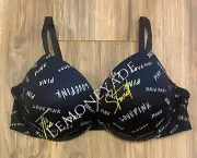 Victoria’s Secret PINK Black Rainbow Super Push Up Bra 36D