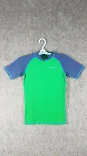 Mountain Warehouse Kids Sz 13y Short Sleeve Rash Guard T-Shirt Green NWT UPF 50