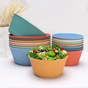 8 Pcs Wheat Straw Salad Bowls Set, Lightweight & Colorful Large (56 oz) Unbreakable Cereal Bowls, Microwave and Dishwasher Safe Big Bowls for Eating, Serving Oatmeal, Soup and Salad
