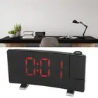 A Radio Projection Alarm Clock LED Display Electronic Clock Curved Screen