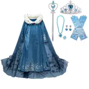 Nevenka Winter Princess Dress for Girls Snow Queen Cloak Halloween Party Cosplay