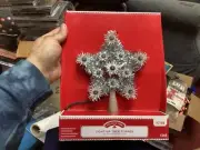 Silve Star with Clear Bulbs Holiday Time Light-Up Tree Topper Christmas Decor 8”