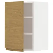 METOD wall cabinet with shelves, white/Voxtorp oak effect, 40x37x60 cm