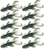 10-Piece Shrimp Lures Floating Soft Bait Set Reverse Fishing Floating Fake Baits for Black Pit Bass/Mandarin Fish Swimbaits